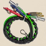 15' 3-IN-1 Wrap 7 Way Electrical Trailer Cord Cable Abs & Air Line Hoses. Fixed Price $116.07.
