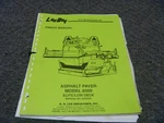 Leeboy Elite Low Deck Asphalt Paver Parts Catalog Manual Pn 8500495. Fixed Price $113.81.