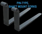 Genie GTH-1048, GTH-1056 Pin Type Shaft Mount Forks Pair Set 2-3/8X48" Inch. Fixed Price $1190.00.