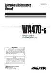 Komatsu WA470-6 Wheel Loader Operation Maintenance Manual. Fixed Price $43.00.