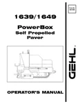 Gehl 1639 1649 Powerbox Paver Operators Owners Manual 907389 1997 Bound Book. Fixed Price $39.00.