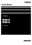 Komatsu FB15U-12 FB18U-12 Forklift Truck Parts Catalog Manual Sn 837898-UP. Fixed Price $149.00.