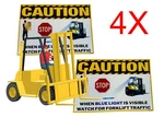 4X Forklift Traffic Safety Warning Sign Caution Warehouse Alert Construction Xl. Fixed Price $19.99.