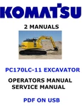 Komatsu PC170LC-11 Hydraulic Excavator Service Shop Operators Owner Manual Pdf. Fixed Price $35.00.