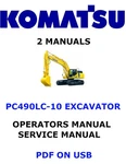 Komatsu PC490LC-10 Hydraulic Excavator Owners Service Shop Operators Manual Pdf. Fixed Price $35.00.