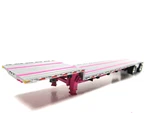 Dcp 1/64 Scale Transcraft Step Deck Trailer Silver With Pink Frame. Fixed Price $41.00.