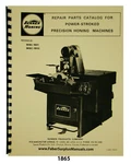 Sunnen Precision Honing Machine MBC-1801, MBC-1802 Parts List Manual #1865. Fixed Price $40.00.