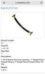 Strato Parker LTH7125 -24 Inch Long Hydraulic Hose Straight Swivel Flanged. Fixed Price $30.00.