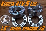 Kubota RTV-900 RTV-1100 RTV-1140 1.5" Wheel Spacers Old Lug Only Front Rear X2. Fixed Price $114.88.