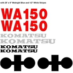 Komatsu Wheel Loader WA150 Decal Set W/ Midnight Blue And White Stripes. Fixed Price $183.35.
