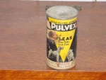 Vintage Pulvex Flea Powder Empty Cardboard 3/5 Ounces Container. Fixed Price $45.00.