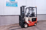 Nissan, 3500# Electric Forklift, 203" Three Stage Mast, Sideshift. Fixed Price $12900.00.