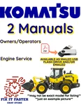Komatsu WA50-3 Wheel Loader Engine Service Repair Owners Manuals Pdfs On Usb. Fixed Price $30.00.