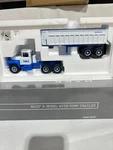 Blue Diamond Mack Model Truck With Dump Trailer By First Gear 1/34TH Scale. Fixed Price $125.00.