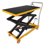 330 Lbs Hydraulic Double Scissor Lift Table Cart, 50" Max Height, Locking Wheels. Fixed Price $189.99.