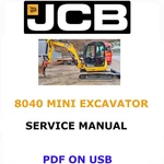 Jcb 8040 Mini Excavator Service Repair Shop Manual Pdf Usb. Fixed Price $25.00.