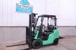 Mitsubishi/ Cat FG18N, 3500# Pneumatic Forklift, Dual Fuel, Three Stage, S/s. Fixed Price $29900.00.