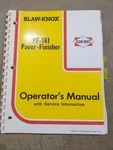 Blaw-knox PF-161 Paver-finisher Operators Manual, 1993 Edition. Fixed Price $35.60.