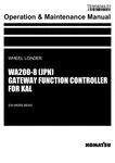 Komatsu WA200-8 Jpn Gateway Contr For Kal Loader Operators Manual Sn 88285-88342. Fixed Price $89.00.