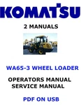 Komatsu WA65-3 Wheel Loader Service Repair Owners Manuals Pdfs On Usb. Fixed Price $29.00.