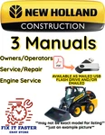 New Holland C232 Skid Steer Loader Manual Operators Service Engine Pdf Usb. Fixed Price $27.49.