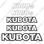 Fits Kubota K008-3 Mini Excavator Kit Equipment Decals. Fixed Price $49.95.