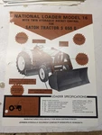 National Loader Model 16 Specs Attachments Brochure Satoh Tractor 650 Page. Fixed Price $140.26.