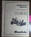 Simplicity 36" 1691521 42" 1691522 Snowthrower Owner Operator Manual 1702132-02. Fixed Price $15.00.