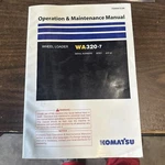 Komatsu WA320-7 Wheel Loader Owner Operator & Maintenance Manual Sn 80001-UP. Fixed Price $95.00.