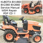 Kubota BX1860 BX2360 BX2660 2009 & Up, Tractor Service Wsm Pdf Computer Cd !!. Fixed Price $12.97.