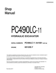 Komatsu PC490LC-11 Hydraulic Excavator Repair Service Manual Workshop Book. Fixed Price $59.00.