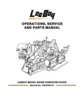Leeboy 8515B Conveyor Paver Operations Service Parts Repair Manual. Fixed Price $44.00.