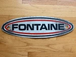 Vintage Fontaine Trailer Manufacturer Metal Aluminum Oval Sign. Fixed Price $28.00.