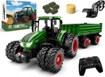Remote Control Tractor Toy, Kids Rc Set & Truck And Trailer Front Loader. Fixed Price $43.38.