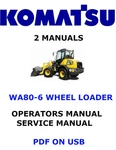 Komatsu WA80-6 Wheel Loader Service Repair Owners Manuals Pdfs On Usb. Fixed Price $29.00.