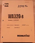 Komatsu WA320-8 Wheel Loader Parts Manual Book Catalog S/n A38001-UP. Fixed Price $89.99.