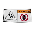 Haulotte 4000244570 HA46RTJO, HT67-RTJ-O, HT85-RTJ-O Hand Injury Label. Fixed Price $13.33.