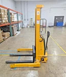 Semi-electric Straddle Stacker 63" Lift Manual Push/powered Uline H-5439. Fixed Price $2395.00.