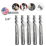 5X 1/4" 4-FLUTE Hss Spiral End Mill Cutter, Straight Shank Cnc Router Bits For. Fixed Price $10.99.
