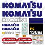 Fits Komatsu PC138US-2 Kit Midi Excavator Decals Stickers. Fixed Price $209.95.