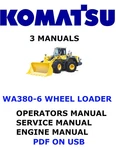 Komatsu WA380-6 Wheel Loader Service Engine Repair Owners Manuals Pdfs On Usb. Fixed Price $35.00.