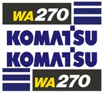 For Komatsu WA270-7 Wheel Loader No Safety Replacement Decal Set Free Shipping. Fixed Price $179.95.