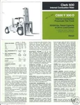 Fork Lift Truck Brochure - Clark C500 Y 300D 30,000 Lbs C1975 (LT142). Fixed Price $10.85.