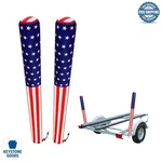 36IN Neoprene American Flag Boat Trailer Guide Pole Cover - Set Of 2. Fixed Price $44.34.