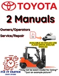 Toyota Forklift 7FBH25 Owners Operators Service Repair Manual Pdf File On Usb. Fixed Price $50.00.