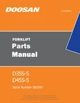Daewoo Doosan D35S-5 D45S-5 Forklift Parts Catalog Manual Sn SB1097. Fixed Price $139.00.