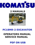 Komatsu PC18MR-2 Hydraulic Excavator Service Shop Operators Owner's Manual Pdf. Fixed Price $35.00.