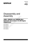 Caterpillar 308ECR Engine Supplement Service Manual Disassem. Fixed Price $79.00.