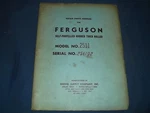 Ferguson 2511 Rubber Tire Roller Parts Catalog Book Manual. Fixed Price $29.99.