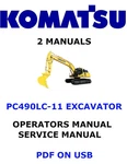 Komatsu PC490LC-11 Hydraulic Excavator Owners Service Shop Operators Manual Pdf. Fixed Price $35.00.